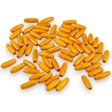 Serhat Aksesuar ve El İşçiliği 12 Mm Arpa Turuncu (22X6 MM) Ahşap Boncuk 35 gr (70 ADET)