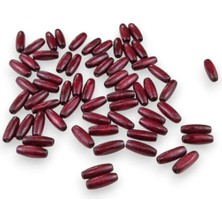 Serhat Aksesuar ve El İşçiliği 12 Mm Arpa Koyu Bordo (22X6 MM) Ahşap Boncuk 35 gr (70 ADET)
