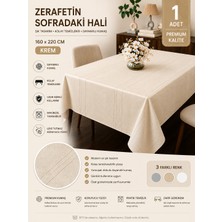 Suare Concept Premium Leke Tutmaz Masa Örtüsü 160X220 cm Krem – Kolay Temizlenir Dayanıklı Mutfak ve Yemek Masası Örtüsü