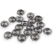 Serhat Aksesuar ve El İşçiliği Dairesel Desenli 25X8 mm Kubbe Model Metal Pul (10 Adet)