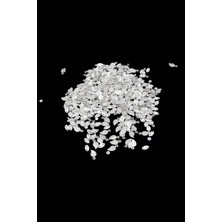 Yandan Delikli 10X6 mm Yaprak Gümüş Pul Payet ( 50 Adet)
