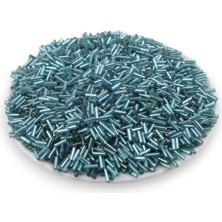 Serhat Aksesuar ve El İşçiliği 6x2 mm Kristal Turkuaz Boru Boncuk 100 Gr