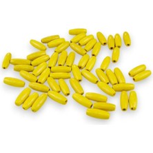 Serhat Aksesuar ve El İşçiliği 12 Mm Arpa Sarı (22X6 MM) Ahşap Boncuk 35 gr (70 ADET)