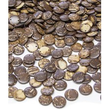 15 mm Çift Delikli Kokonat Ahşap Boncuk 50 gr (90 Adet)
