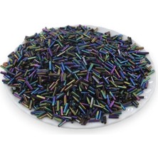 Serhat Aksesuar ve El İşçiliği 6x2 mm Siyah Janjan Boru Boncuk 100 Gr