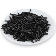 Siyah Uzun Boru 12 mm Boncuk 100 gr