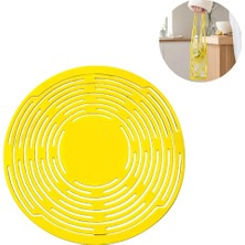 Sunup SN-38898 Silikon Isı Yalıtım Pedi Sarı Dairesel Kanallı Esnek Mutfak Nihalesi ve Tezgah Koruyucu