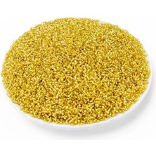 Serhat Aksesuar ve El İşçiliği Kristal Altın Sarı (11/0) 2 mm Kum Boncuğu 100 gr