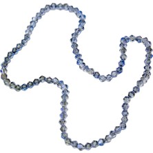 Serhat Aksesuar ve El İşçiliği 4 mm Koyu Indigo Piramit Kristal Cam Boncuk 1 Dizi - (85 Adet)