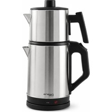 Markafox Crwn 1500W Paslanmaz Çelik Otomatik Çay Makinesi 1.8l + 0.8l Çelik Demlikli Kablosuz Çaycı