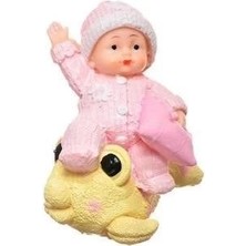 Eco Lounge Decotown Hediyelik Sevimli Pembe Bebek Biblo Polyester Süs Eşyası