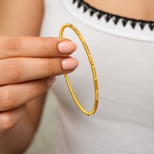 Alyansevim Kibrit Çöpü Model 8 gr Gümüş 22 Ayar Altın Kaplama Ajda Bilezik
