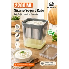 Otto Haus Ottohaus 2200 ml Paslanmaz Çelik Filtreli Süzme Yoğurt Kabı – Labne, Kefir ve Peynir Yapma Aparatı