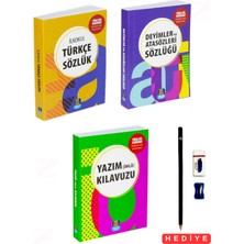 Mercan Okul Yayınları Ilkokul Türkçe Sözlük Yazım Kılavuzu Deyimler ve Atasözleri 3'lü Sözlük Seti(Kalem Seti Hediyeli)