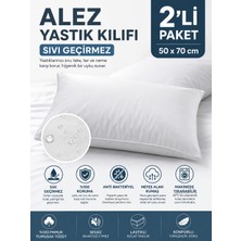 Suare Concept 2'li Su Geçirmez Yastık Alezi 50X70 cm - Pamuk Yüzeyli Fermuarlı Yastık Koruyucu Kılıf