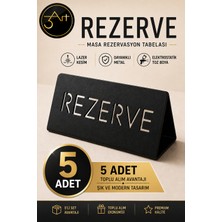 3Art Metal 5’li Metal Masa Rezervasyon Tabelası - Cafe , Restorant Rezerve Levhası