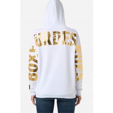 Boxeur Des Rues Beyaz ve Altın Renkli Kapüşonlu Sweatshirt