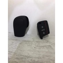 Xukey Leon Golf Passat Polo Ateca Dsg ve Silikon Anahtar Koruma Kılıf Seti Siyah Renk