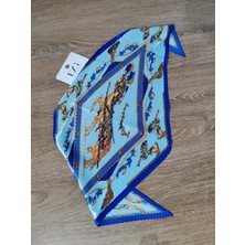 Cadde Dükkanı Ezg 60X60 Piliseli Desenli Saten Fular 3