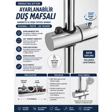 Ufak Tefek Şeyler Sürgülü Duş Seti İçin Ayarlanabilir Yedek Duş Mafsalı - Krom Kaplama Hareketli El Duşu Tutucu Aparat