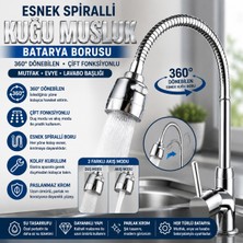 Ufak Tefek Şeyler Esnek Spiralli Kuğu Musluk Batarya Borusu 360 Derece Dönebilen Çift Fonksiyonlu Mutfak Evye Lavabo Başlığı