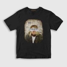Presmono Unisex Çocuk Siyah Paper Nirvana Kurt Cobain T-Shirt