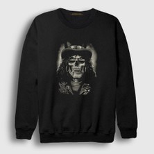 Presmono Unisex Siyah Skull Guns N' Roses Slash Sweatshirt