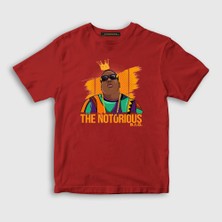 Presmono Unisex Çocuk Kırmızı King The Notorious BIG T-Shirt