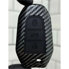 Xukey Peugeot 208 308 508 2008 3008 5008 Rifter Karbon Anahtar Koruma Kılıfı Anahtarsız Çalıştırma Uygun