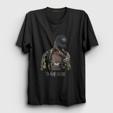 Presmono Unisex Siyah Gold Astroworld Travis Scott T-Shirt