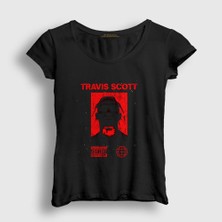 Presmono Kadın Siyah Space Astroworld Travis Scott T-Shirt
