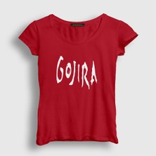 Presmono Kadın Kırmızı Logo Gojira T-Shirt
