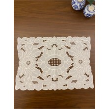 Denef Home Antika - Amerikan Servis Delik Işi Krem - 35X50 cm 1 Adet