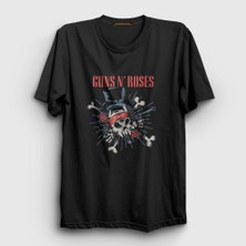 Presmono Unisex Siyah Revolvers Guns N' Roses T-Shirt