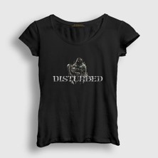 Presmono Kadın Siyah Death Disturbed T-Shirt
