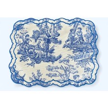 Denef Home Toile De Jouy - Amerikan Servis Mavi - 35X45 cm 1 Adet