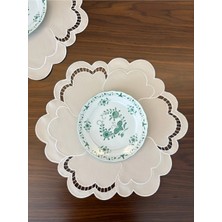 Denef Home Milano - Deri Delik Işi Amerikan Servis Bej - 40X40 cm 1 Adet