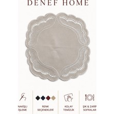 Denef Home Siena - Deri Delik Işi Amerikan Servis Bej - 39X39 cm 1 Adet