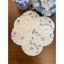 Denef Home Antika - Kokteyl Peçetesi Delik Işi Krem - 15X15 cm 2 Adet