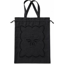 Denef Home Kelebek - Çok Amaçlı Çanta Delik Işi Siyah - 30X35 cm 1 Adet