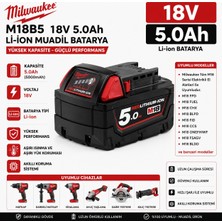 İnfostar Mılwaukee M18B5 18 V 5 Ah Li-Ion M18B5, 48-11-1850, 2962P-20, 0880-20 ile Uyumlu Muadil Matkap Bataryası