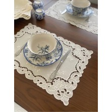 Denef Home Rose - Amerikan Servis Delik Işi Krem - 35X50 cm 1 Adet