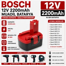 İnfostar Bosch Gsr 12V, Jan-55, Pag 12, Psb 12 Ve-2, Psr 12 ile Uyumlu Muadil Matkap Bataryası