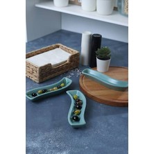 Keramika Mat Açık Yeşil Ivory Zeytinlik 18 cm 3 Adet