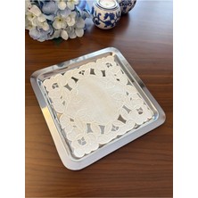 Denef Home Rose - Tepsi Örtüsü Delik Işi Krem - 18X18 cm 1 Adet
