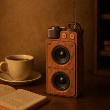 Asitan 19CM Retro Ahşap Tasarımlı Bluetooth Hoparlör – 5W Güçlü Ses, 5.0 Kablosuz Bağlantı, 1500