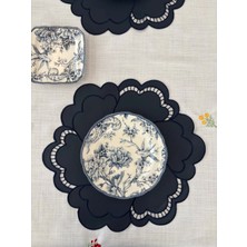 Denef Home Milano - Deri Delik Işi Amerikan Servis Lacivert - 40X40 cm 1 Adet