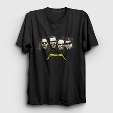 Presmono Unisex Siyah Band Metallica T-Shirt