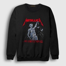 Presmono Unisex Siyah Lady Justice Metallica Sweatshirt