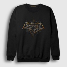Presmono Unisex Siyah Saw Blade Metallica Sweatshirt